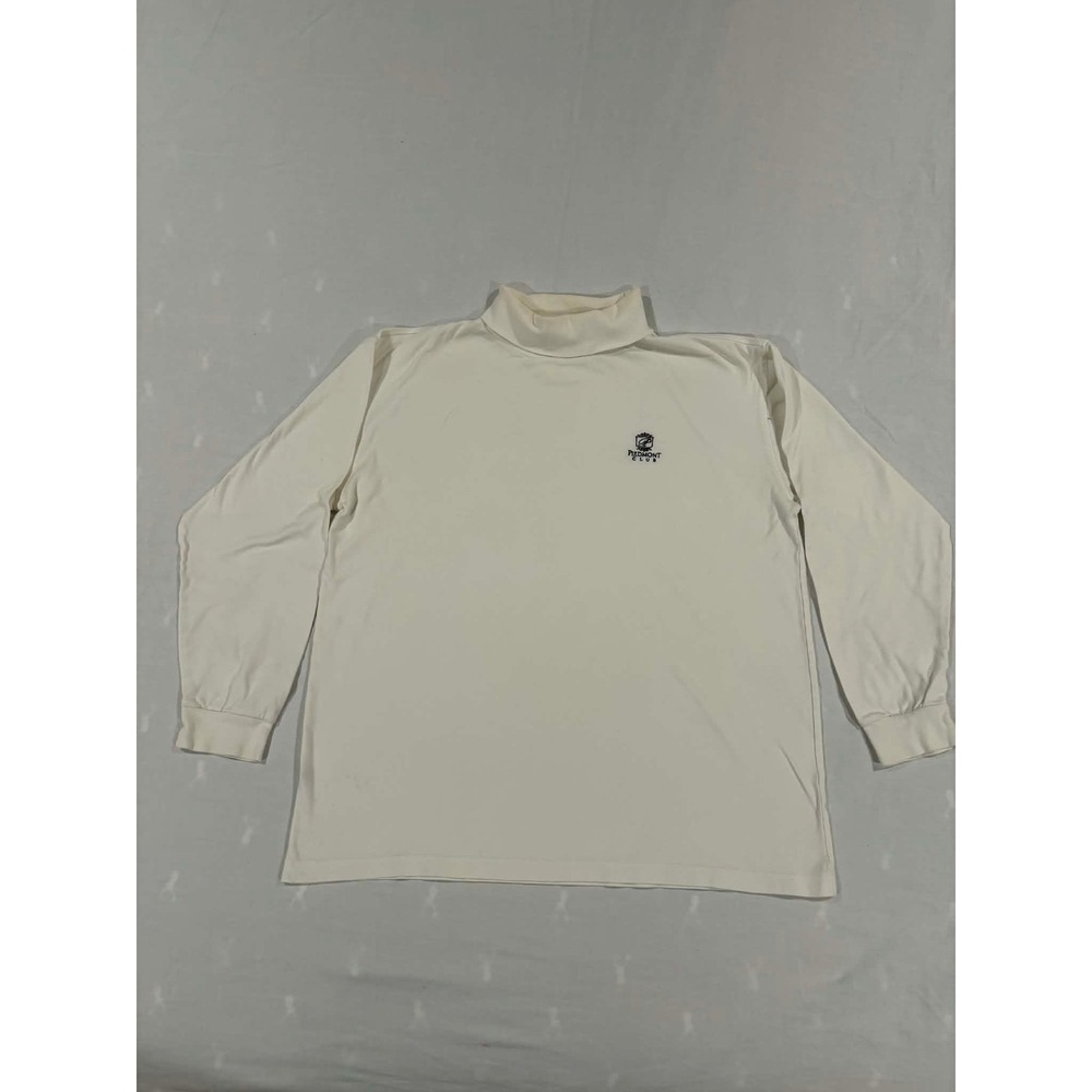 Piedmont Collection Mens Long Sleeve Turtleneck Polo Shirt XL Cotton Made in USA